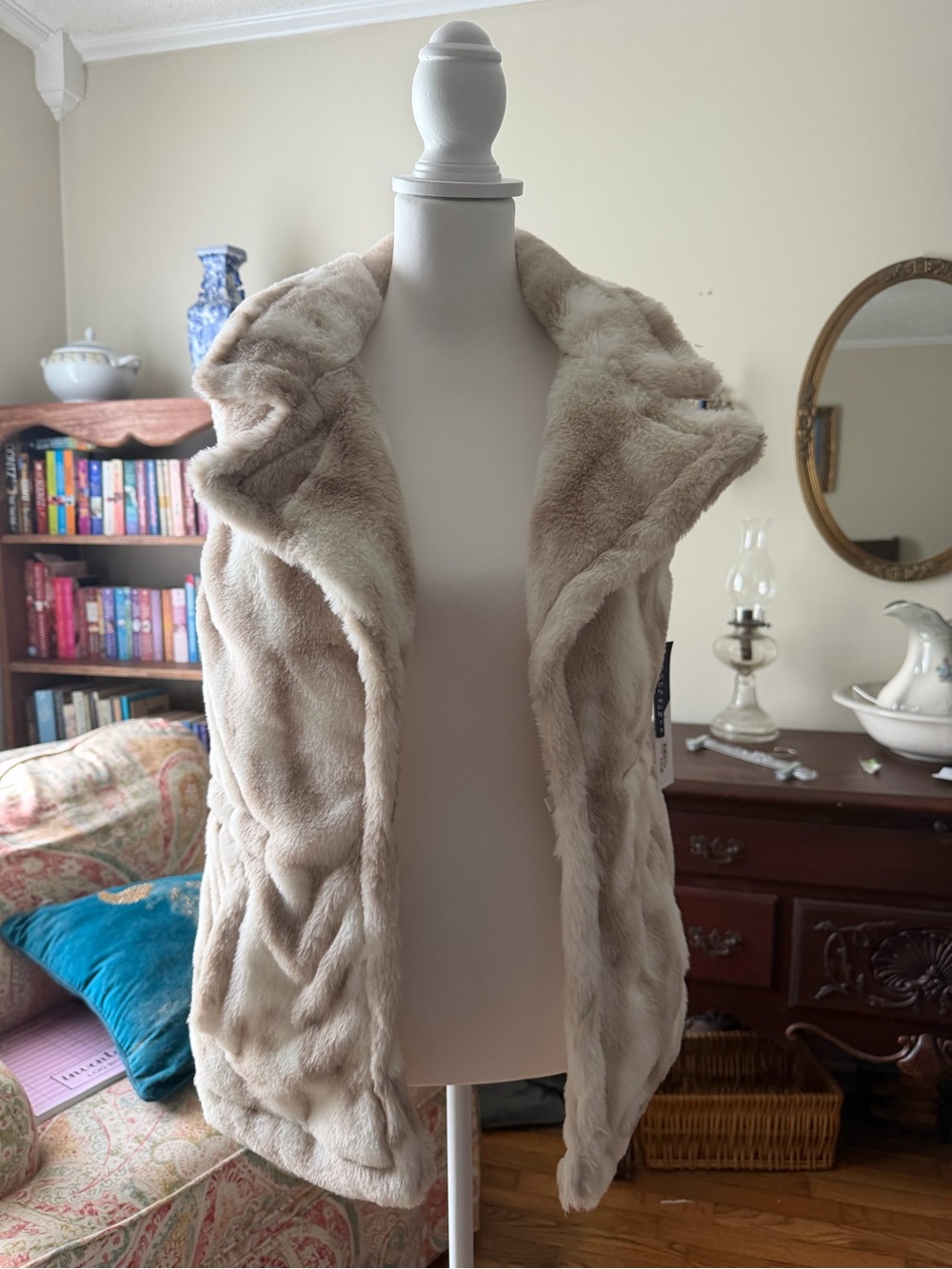 Soft Cream Faux Fur Vest for Women
